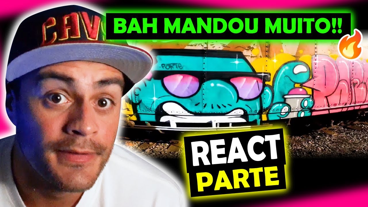 💥 VANDALZÃO DE RESPEITO NO TREM! 👌- GRAFFITI REACT @ParteGraff 🔥