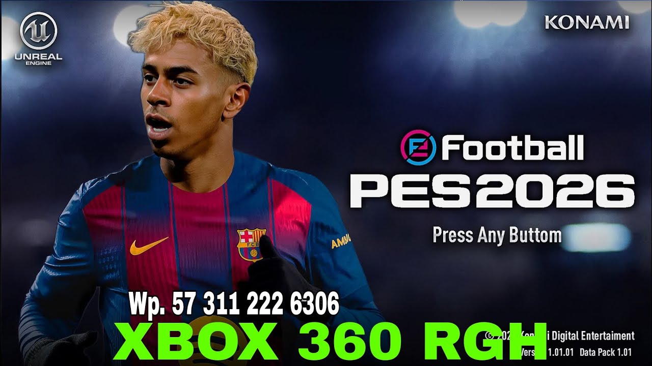 EFOOTBALL PES 2026 PARA XBOX 360 RGH + CALLNAMES 2026 +BALONES 2026