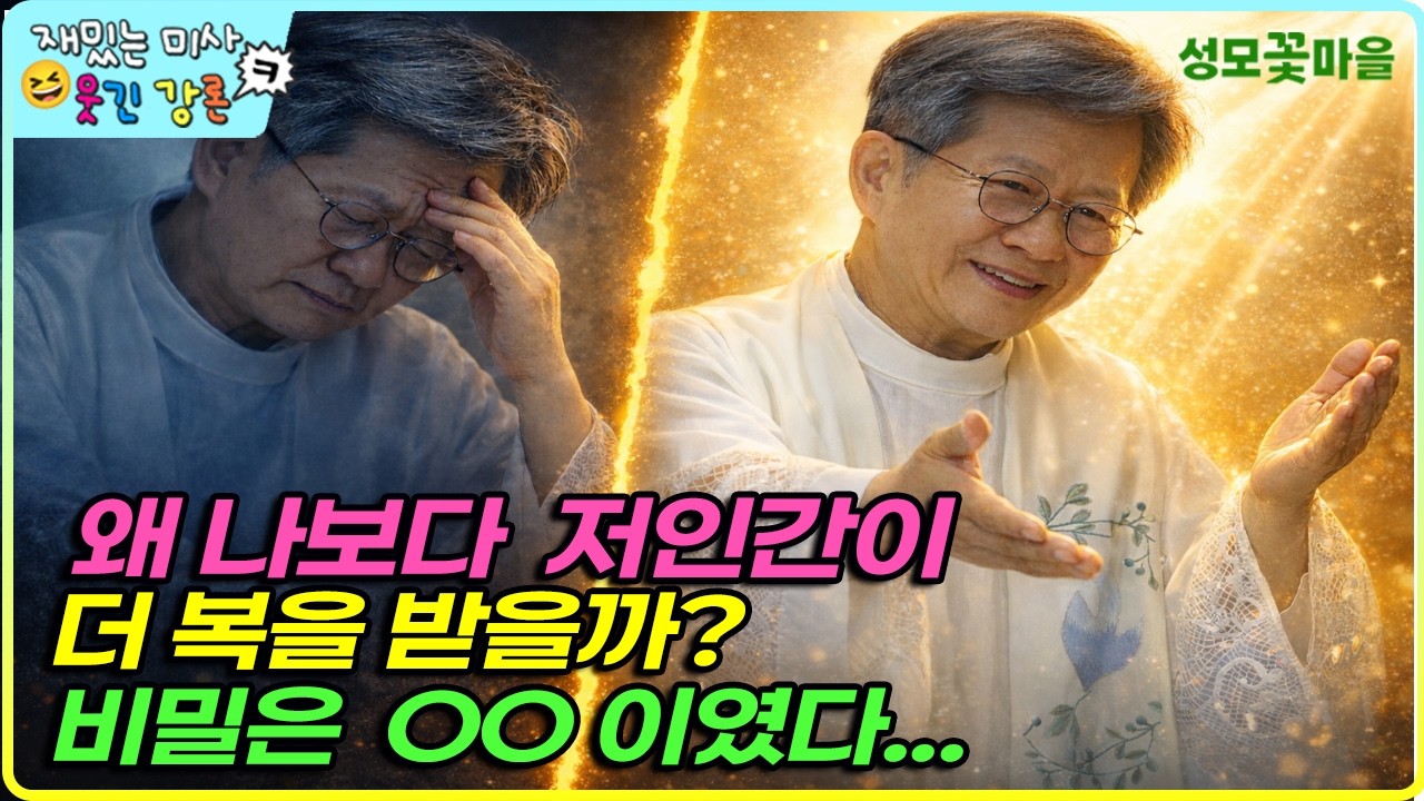 [재밌는 미사 웃긴 강론] 왜 나보다 저 인간이 더 복을 받을까? 비밀은 00이었다 #유머강연 #웃긴강론 #성모꽃마을 #천주교 #가톨릭