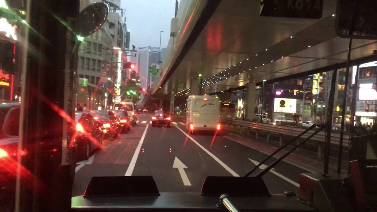 都営バス 車窓 前面展望 渋谷駅前→新橋駅北口/ 都01系統 渋谷1700発60fps