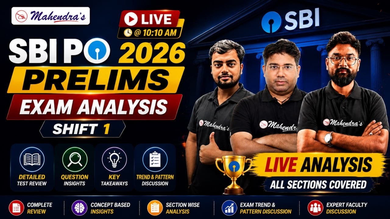 🔥 SBI PO 2026 Live Exam Analysis | Shift 1 | Maths, Reasoning & English Review | 10:10 AM