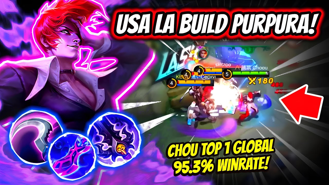 ¡USA UNA BUILD TOTALMENTE PURPURA! CHOU TOP 1 GLOBAL 95.3% WINRATE! | MOBILE LEGENDS