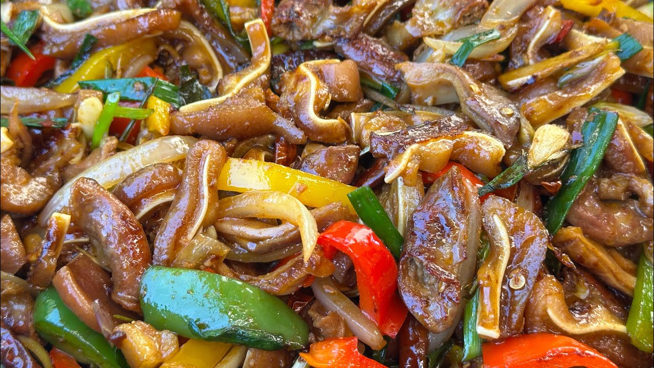 Stir Fry Pork Ears and Intestines