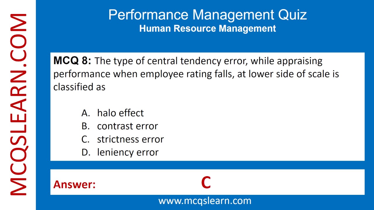 Class 12&ndash;9 Performance Management Quiz | Performance Management Notes Questions Answers PDF & Quiz