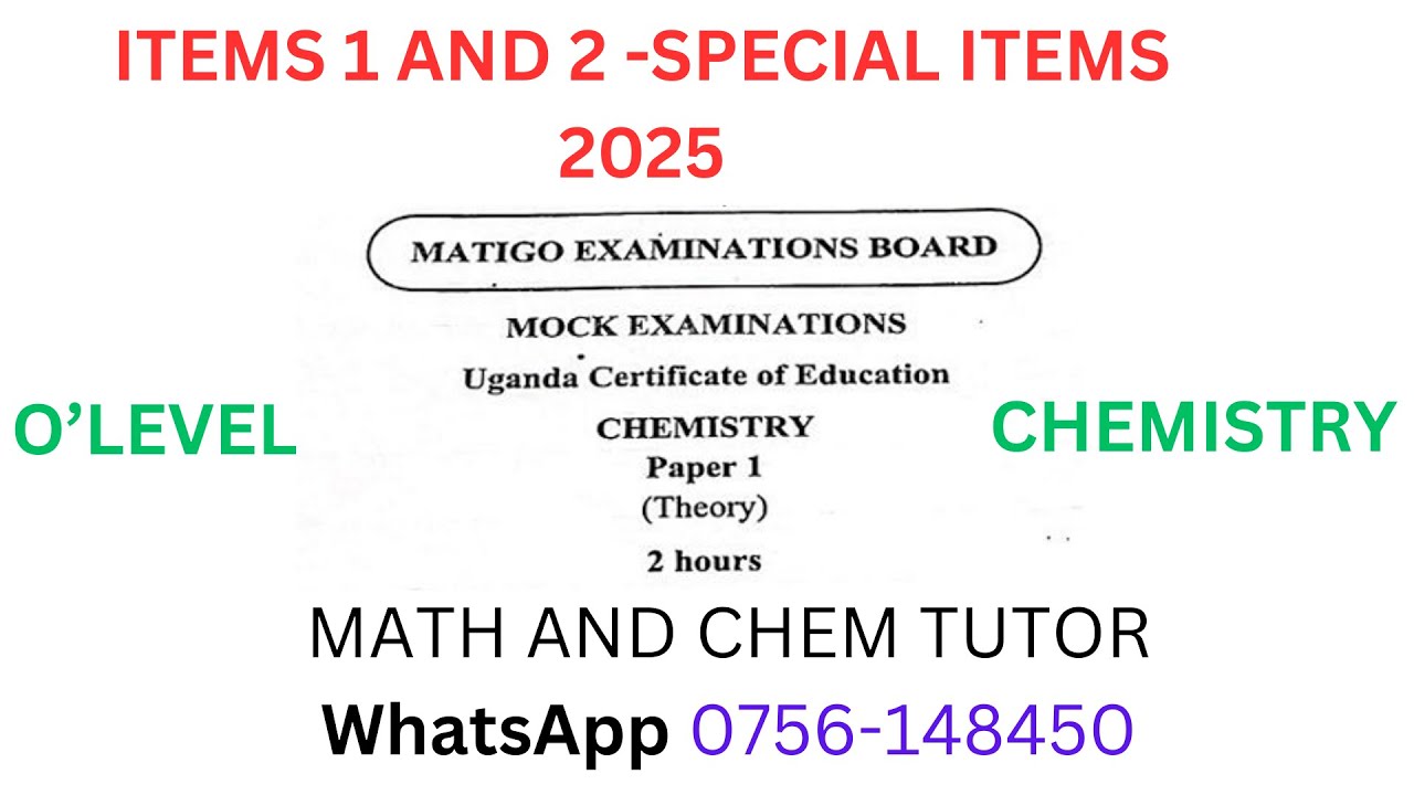 SPECIALS CHEM 1-ITEM 1 AND 2 (MATIGO)