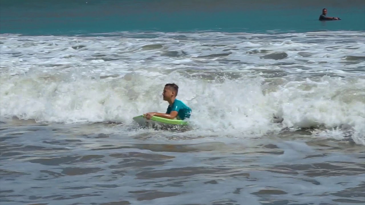 Bodyboarding in small but fun waves