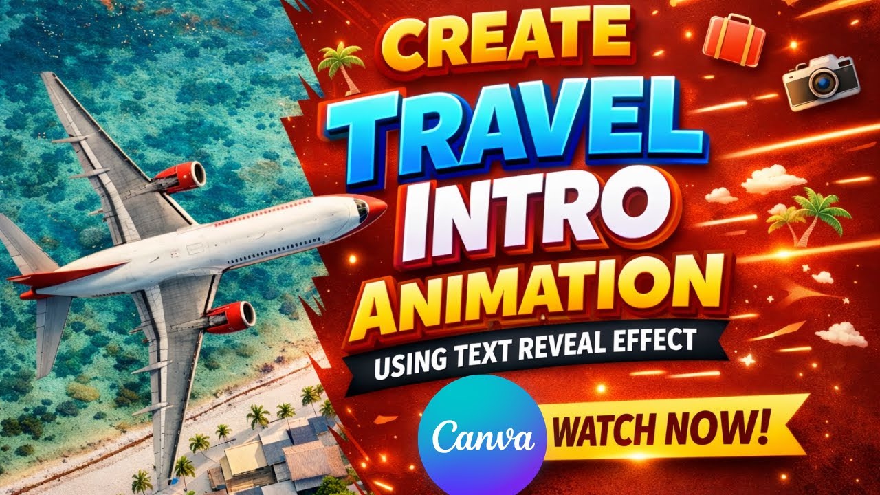 Create AMAZING Travel Intro ANIMATION Using Text Reveal Effect in Canva #canvatutorial #canva 