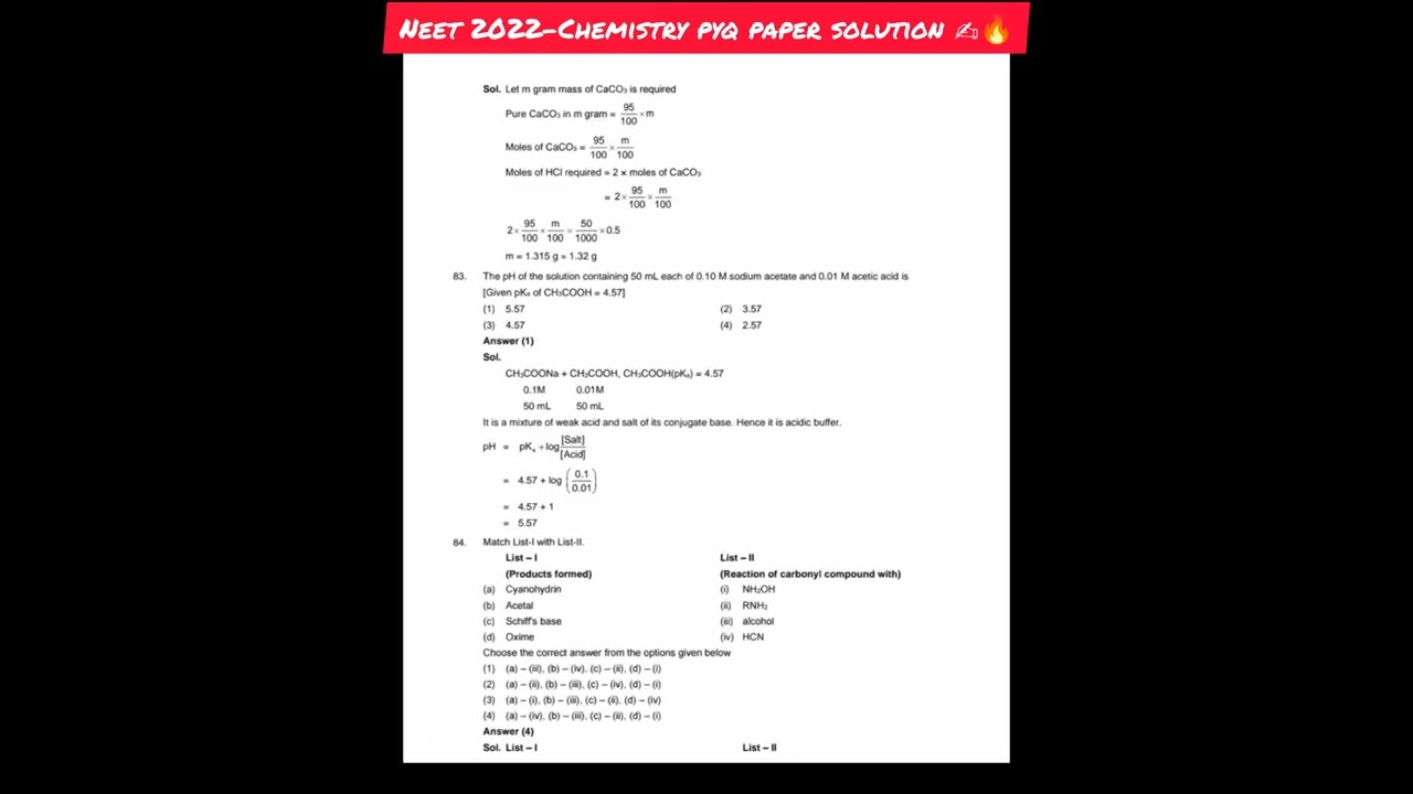 Chemistry pyq paper solution-neet 2022✍️😍🔥#neet#pyqsolutions#medicalentranceexam#dreamdoctor#video#