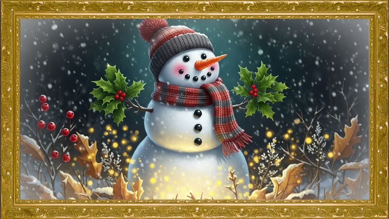 Cozy Christmas Snowman ❄️ Vintage Holiday Art 4K