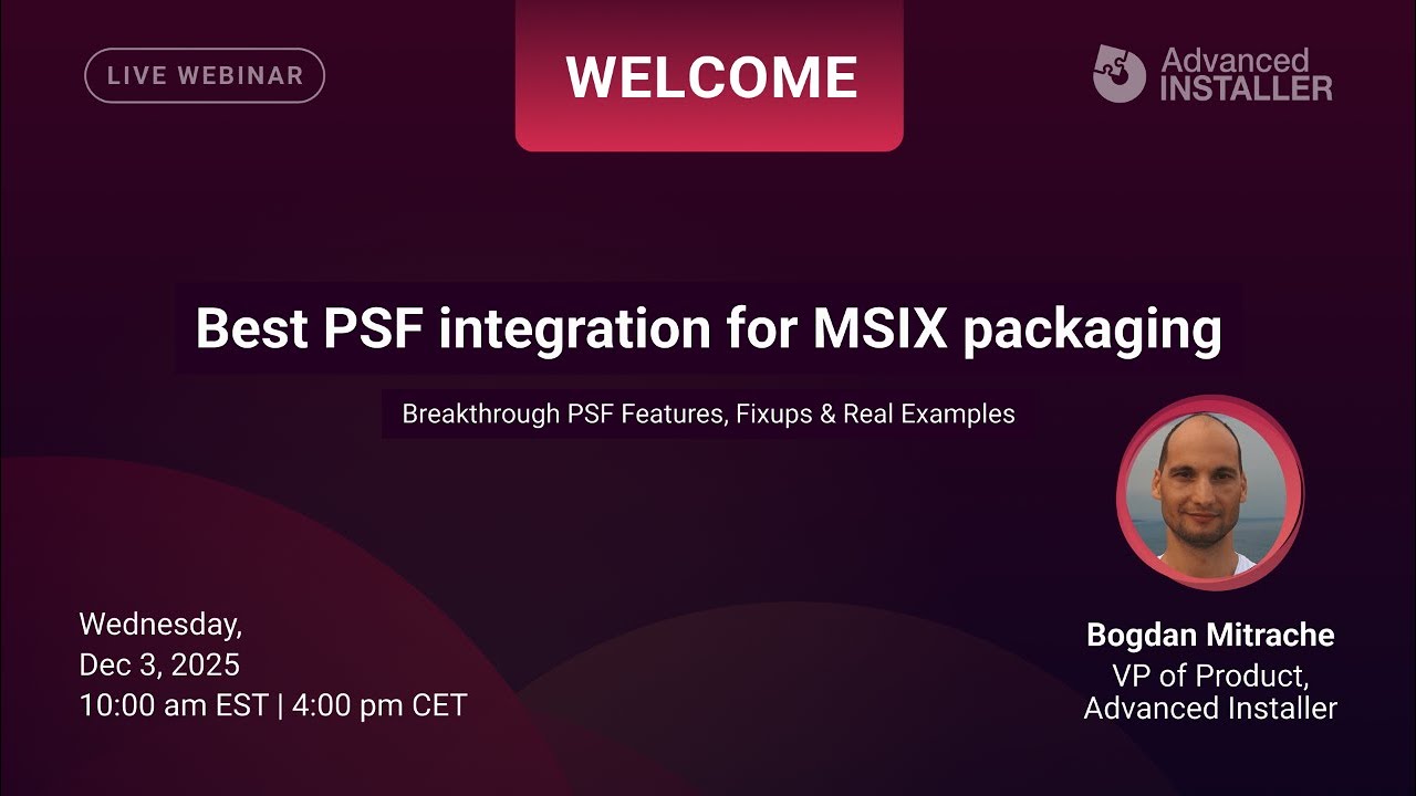Вебинар: Оптимальная интеграция PSF для упаковки MSIX