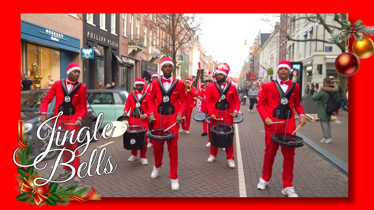 The Streets Turned Into a Christmas Party! Jingle Bells cover by GDFL Brassband in Amsterdam