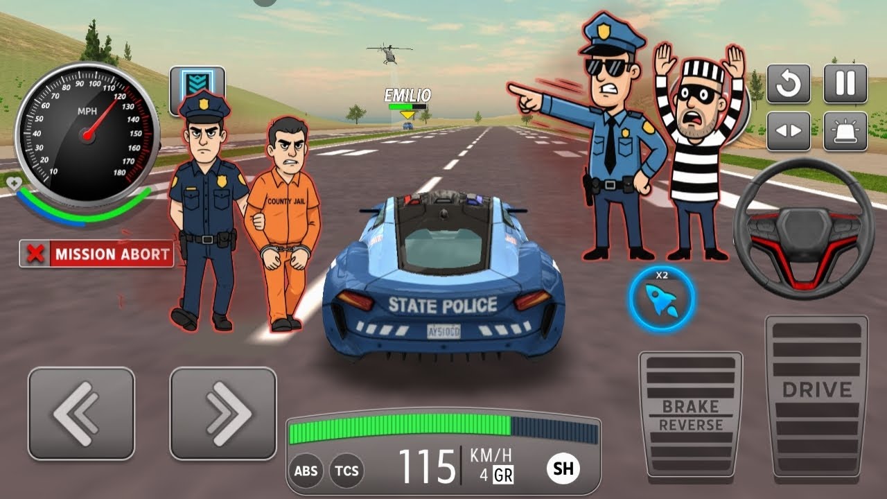 Full Action Police Car Chase 🚓 | Android Gameplay Hindi | Police Car Chase Simulator 3D | High Speed