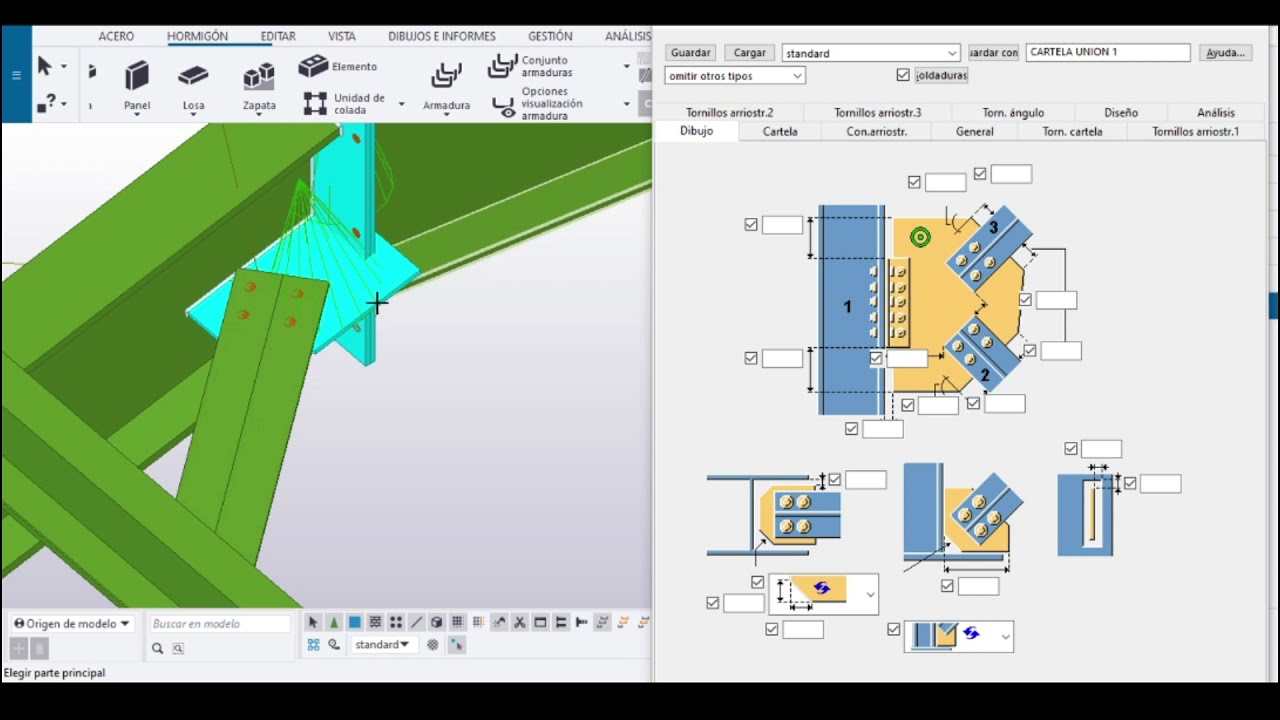 Arriostramiento de cubierta usando Tekla 2020