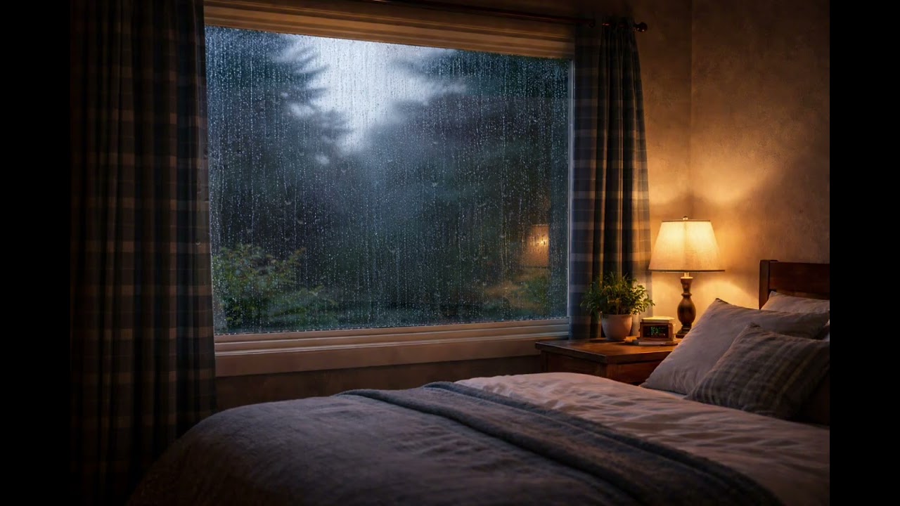 Rain on a Bedroom Window | Cozy Rain Sounds for Sleep (3 Hours)