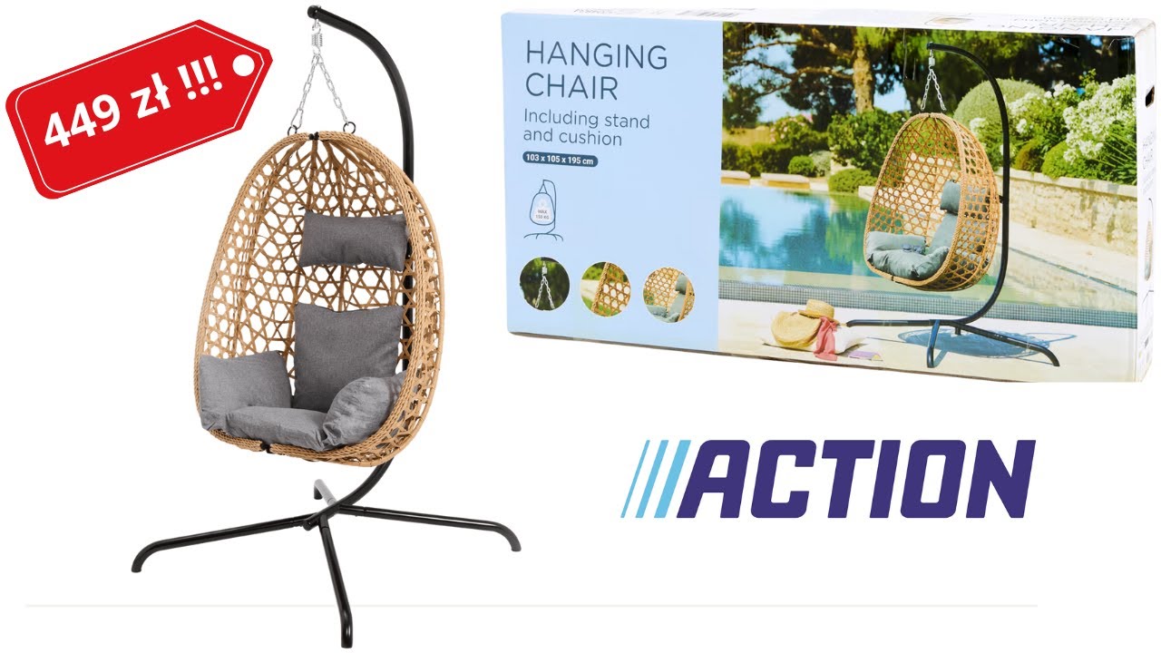 Fotel wiszący z ACTION za 449 zł !!! Fotel na taras