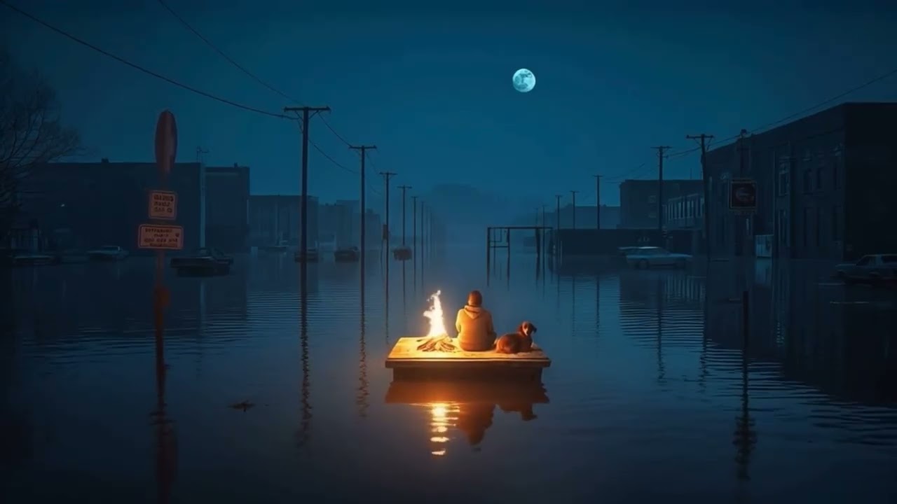 We Camp Where The Streets Became Water || 4 Hours Flooded City Ambience