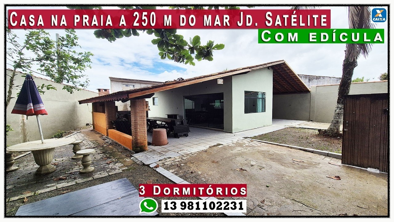 🏠 Casa na praia a 250 m do mar com edícula Jd Satélite confira!