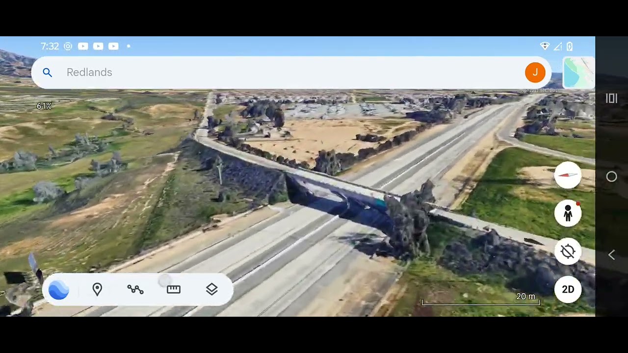 Google Earth going from Redlands CA all the way to Palm springs CA