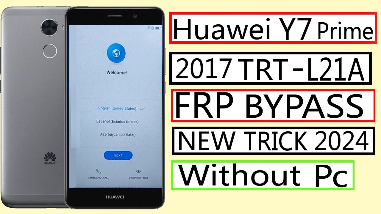 Huawei y7 prime 2017 Frp Bypass TRT-L21A frp unlock Google Account Bypass without pc 2024