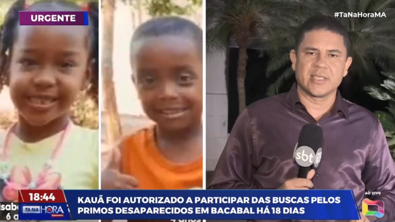 Kauã foi autorizado a participar das buscas pelos primos desaparecidos em Bacabal MA há 18 dias.