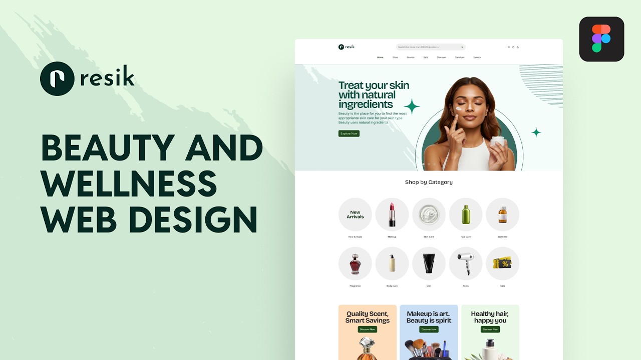 Homepage: Brand Partnership and Features | Beauty & Wellness Web Design | Figma Tutorial
