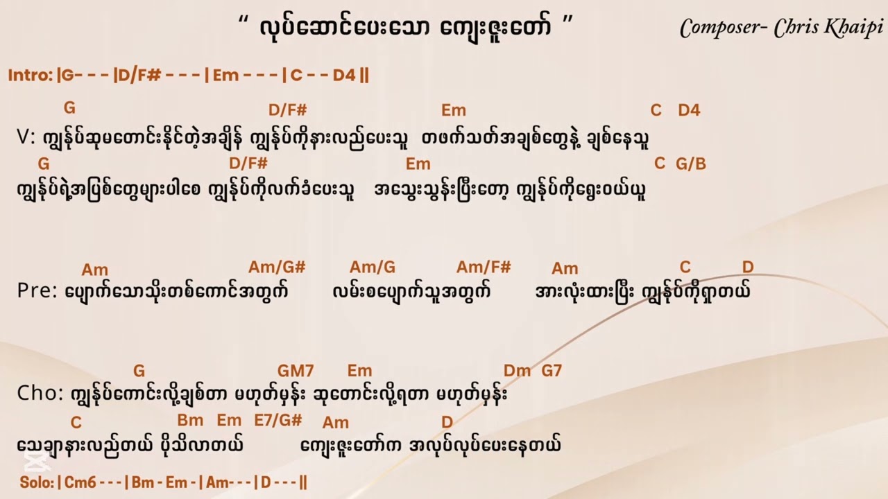 လုပ်ဆောင်ပေးသောကျေးဇူးတော် (Chris Khaipi)