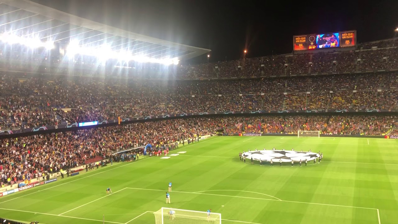 Barça-Inter Milan 2/10//019 Camp Nou Hymne himno anthem Champions League