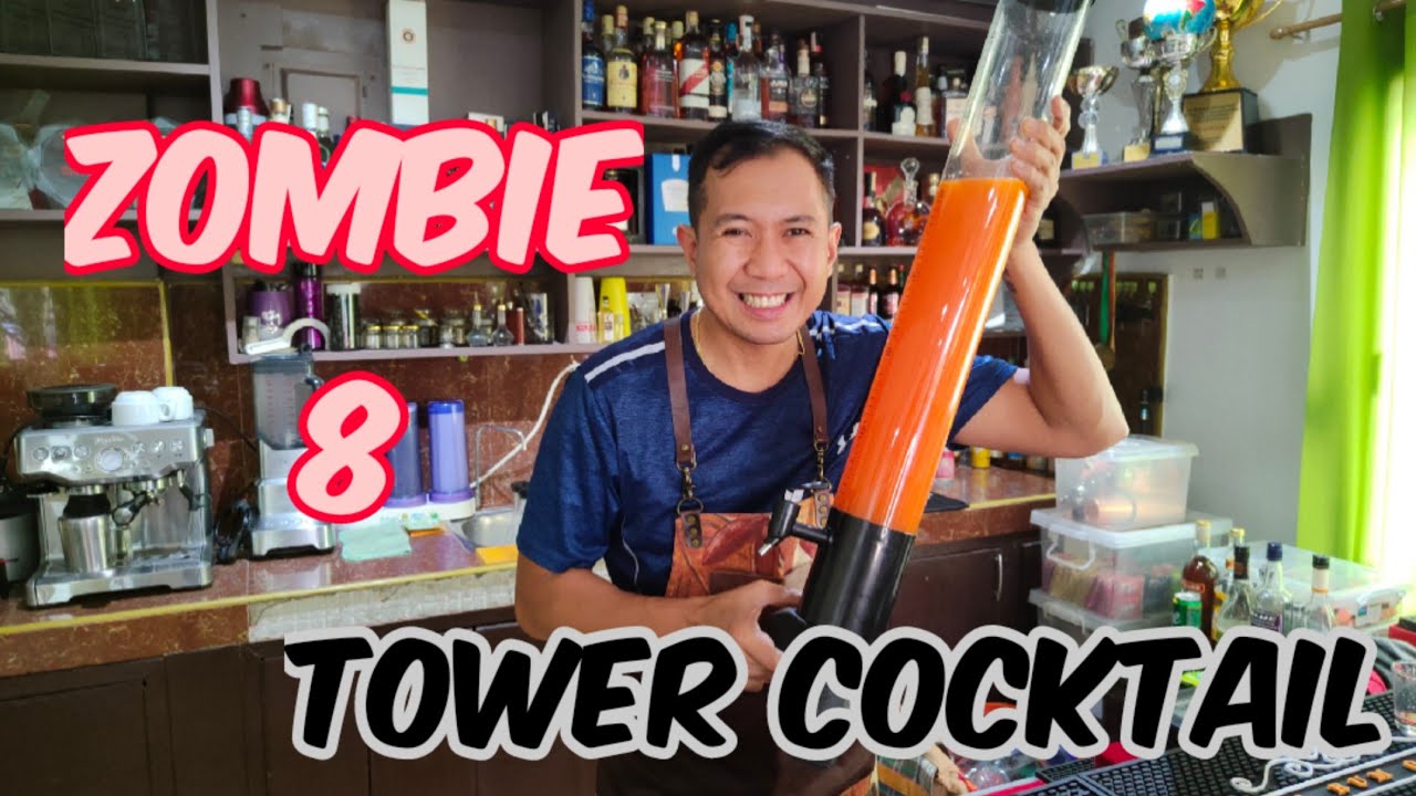 ZOMBIE 8 | Tower Cocktail | Alak Tutorials #cocktails #recipe 