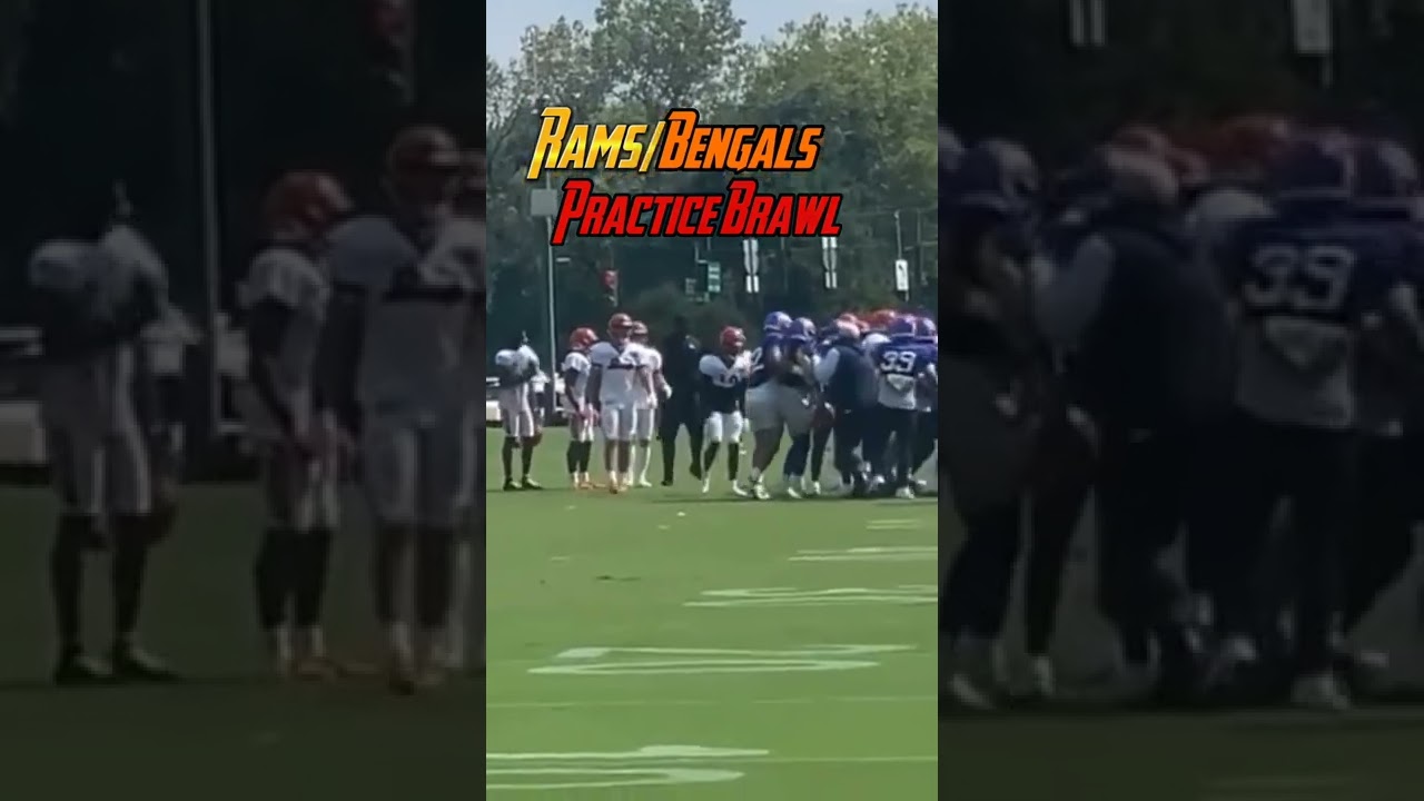 Rams/Bengals Joint Practice Brawl! Aaron Donald Swinging Helmets #Shorts