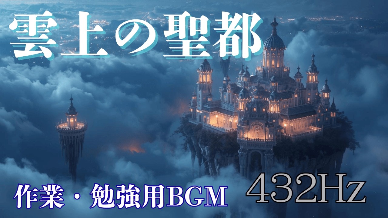 天空の白い聖都｜大聖堂と浮かぶ都市で432Hz作業・勉強BGM（70分）｜Heavenly Floating White City, Cathedral  Deep Focus Music 70min