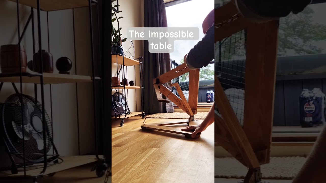 Niemożliwy st&oacute;ł! #woodscraft #diy #tensegrity #niemożliwe #st&oacute;ł