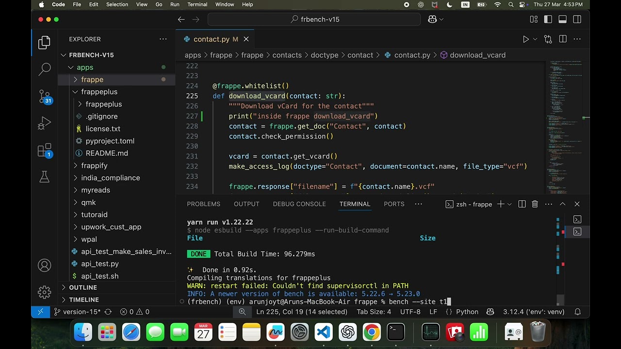 Frappe Framework | How to override a whitelisted method?