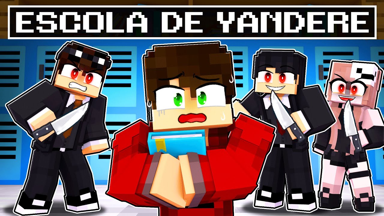 Meu PRIMEIRO dia na ESCOLA YANDERE no Minecraft