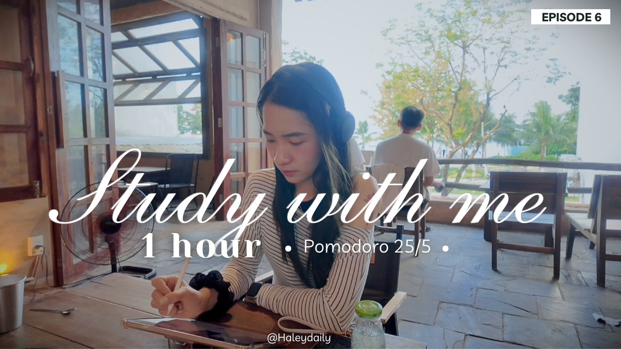1-HOUR STUDY WITH ME 🌱 Positive•Piano Music | Be Gentle With Yourself, Deep Focus | Pomodoro (25/5)