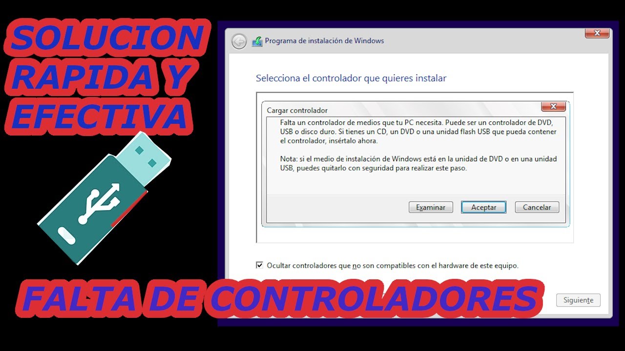 Solución al Error No se encuentra un controlador de dispositivo para unidad de CDs o DVD Windows 7