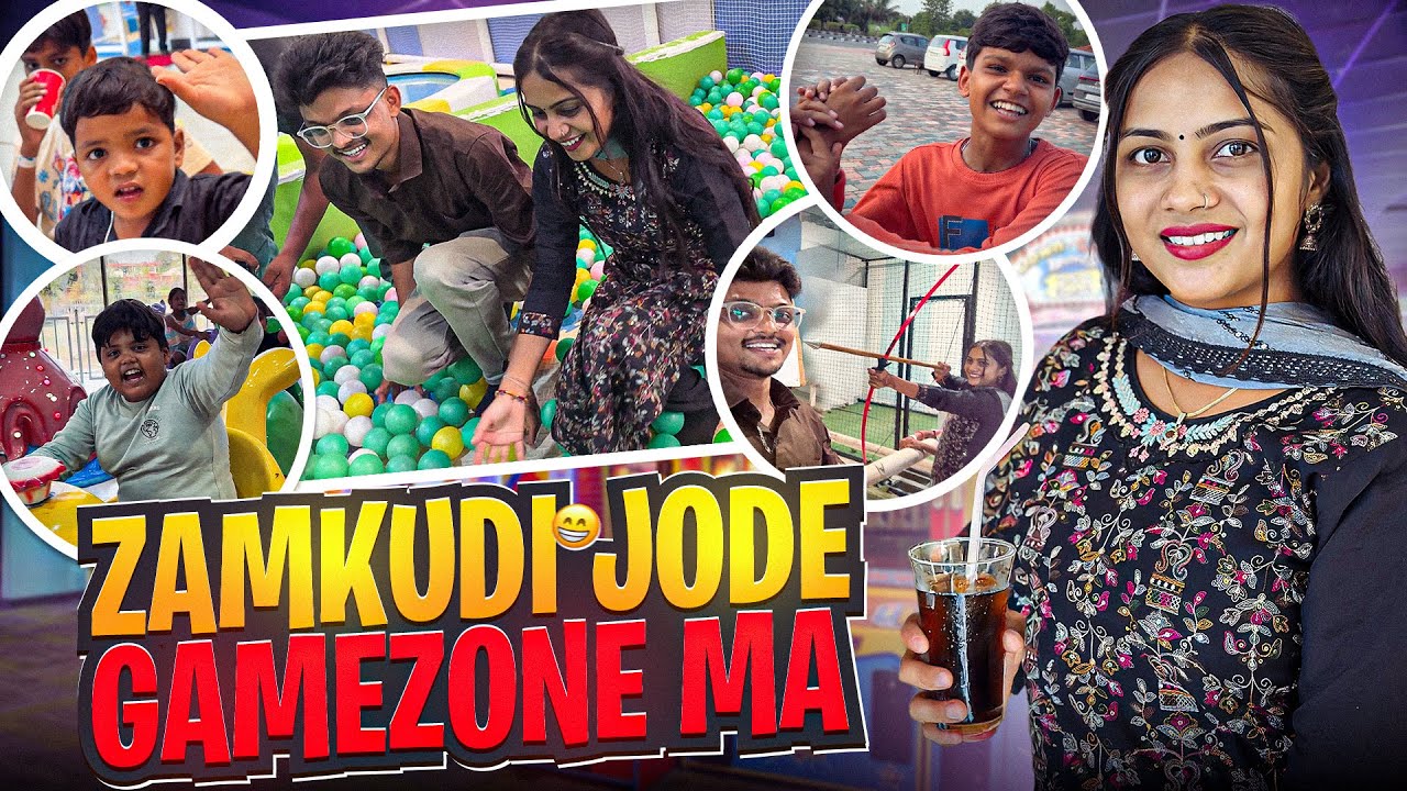 “First Time in Game Zone! 😍 Zamkudi, Timlo & Chhokrao Ni Moj | Gujarati Vlog”