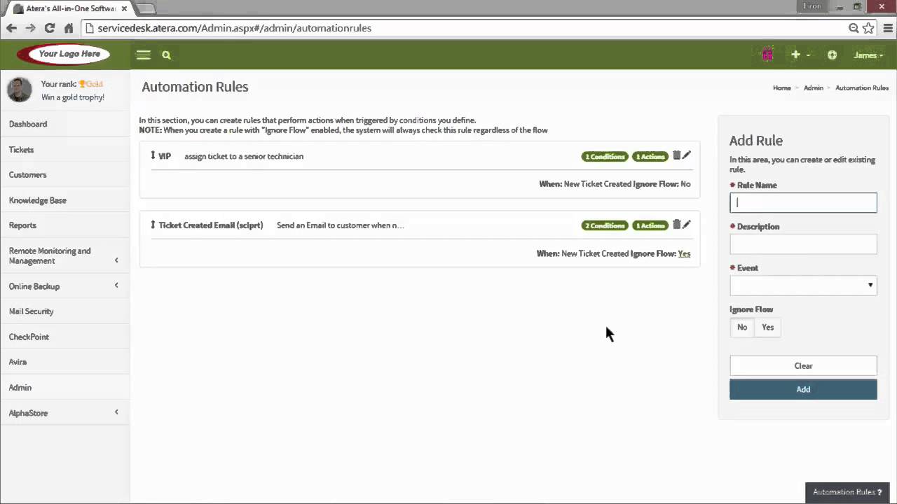 Add Automation Rules | Atera Cloud IT Management
