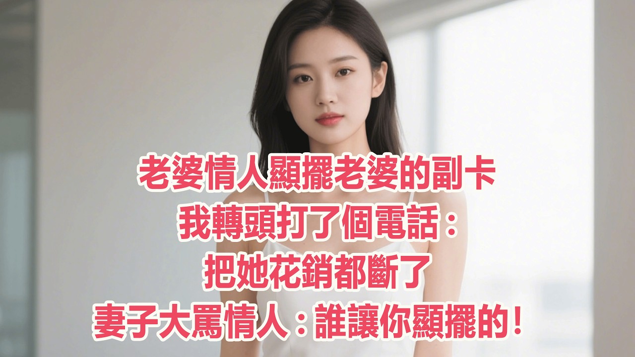 老婆情人顯擺老婆的副卡，我轉頭打了個電話:把她花銷都斷了，妻子大罵情人:誰讓你顯擺的！#情感故事 #退休生活 #子女孝顺 #老人频道 #生活哲学 #自主养老