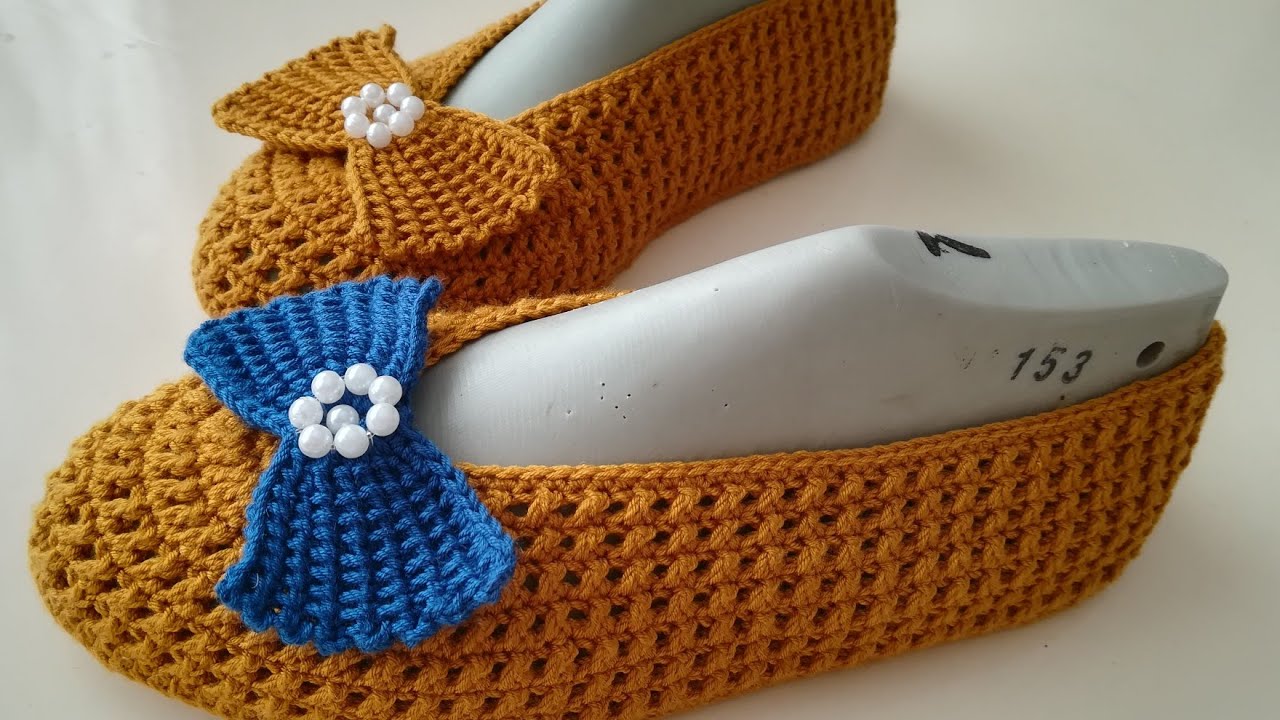 Yeni model babet patik, Keçe tabana yapılan yeni model patik, Tığ işi patik modelleri