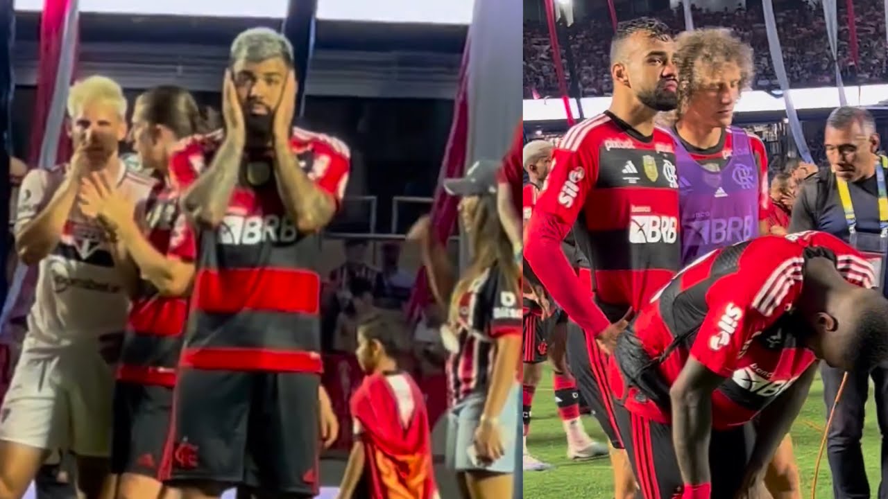 BASTIDORES DO CHORO DOS JOGADORES DO FLAMENGO NA ENTREGA DA MEDALHA DA COPA DO BRASIL