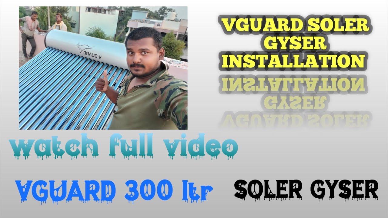 Vguard solar  water heater system 👆! vguard soler GYSER installation