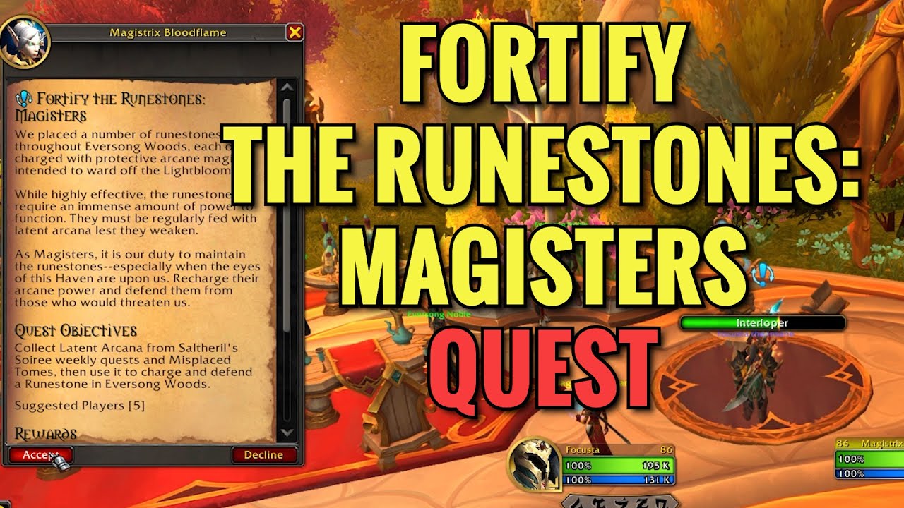 Fortify The Runestones: Magisters Quest (WoW Midnight)