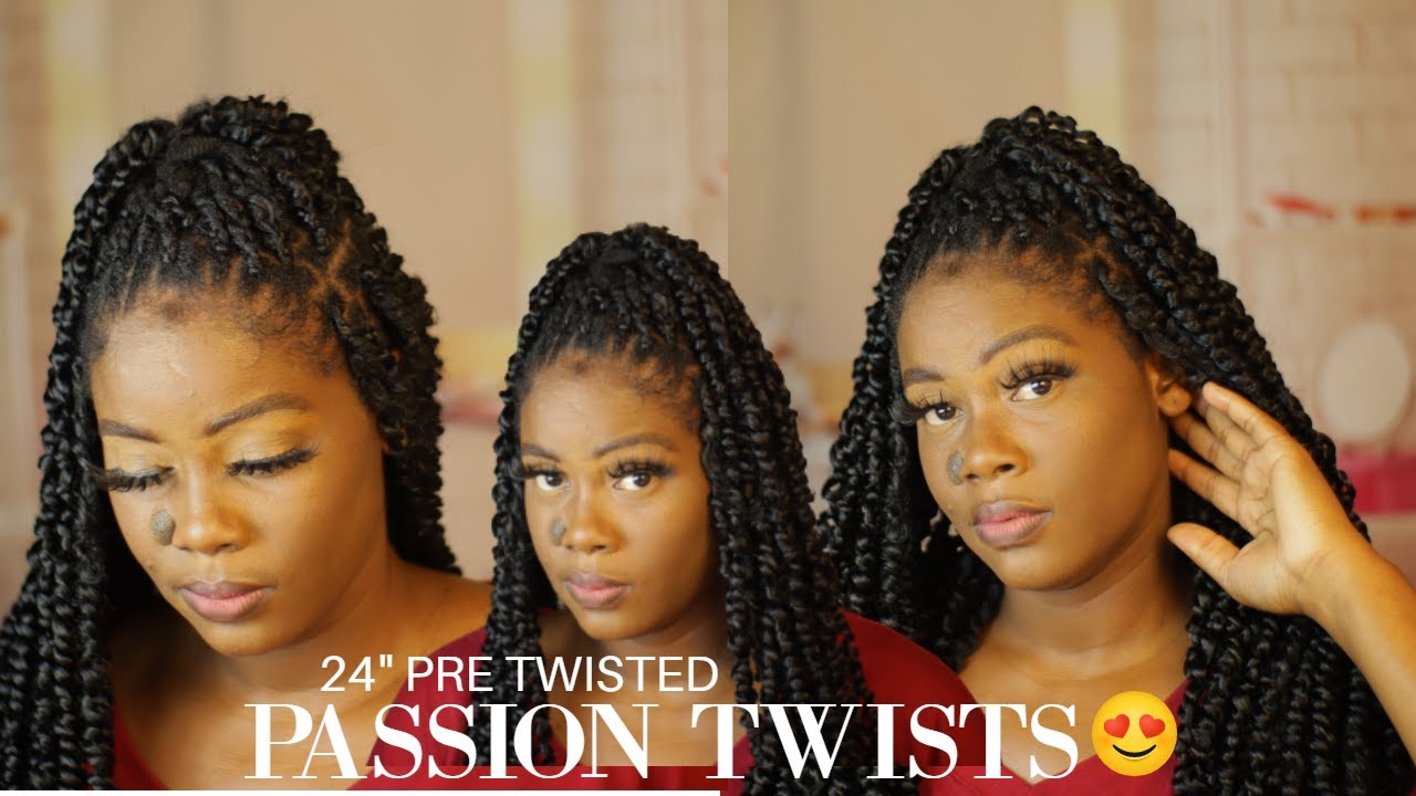 HOW TO INSTALL PRE TWISTED PASSION TWISTS WITHOUT USING CROCHET NEEDLE OR RUBBER BANDS FT MATRIARCHS