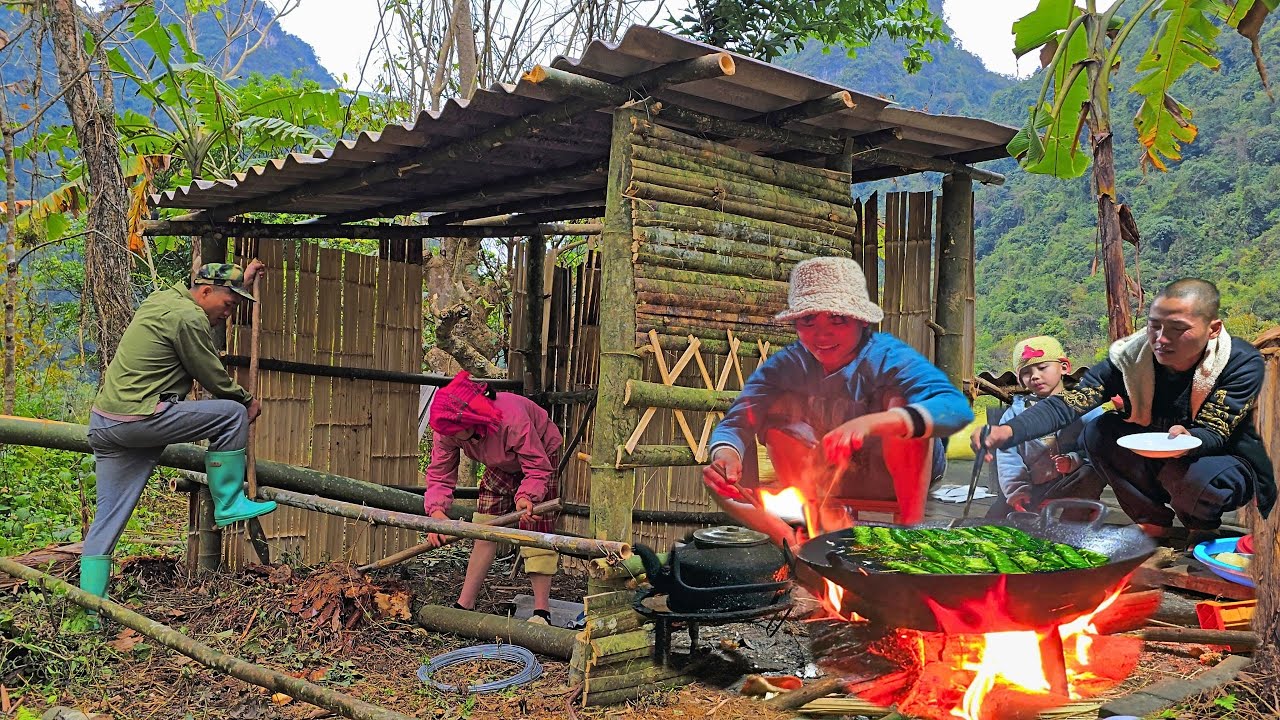 Leaving the city to start over with a simple bamboo home | Mountain couple