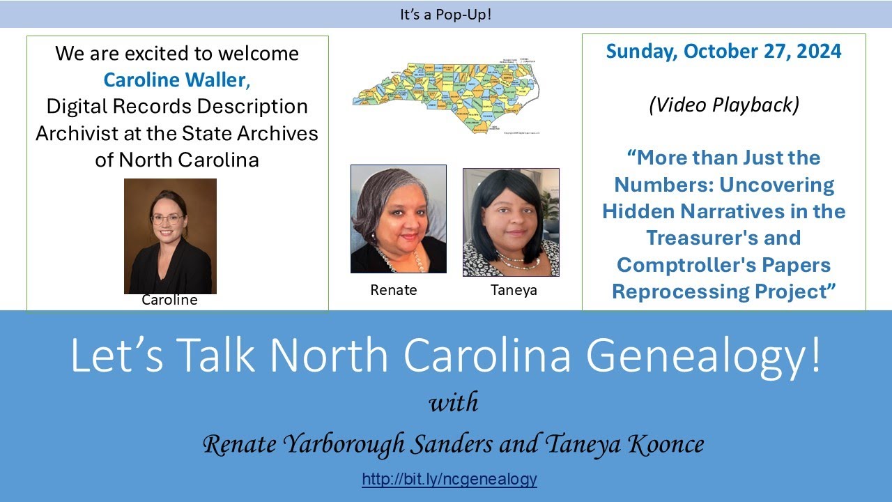 Let's Talk North Carolina Genealogy - Treasurer's and Comptroller's Papers