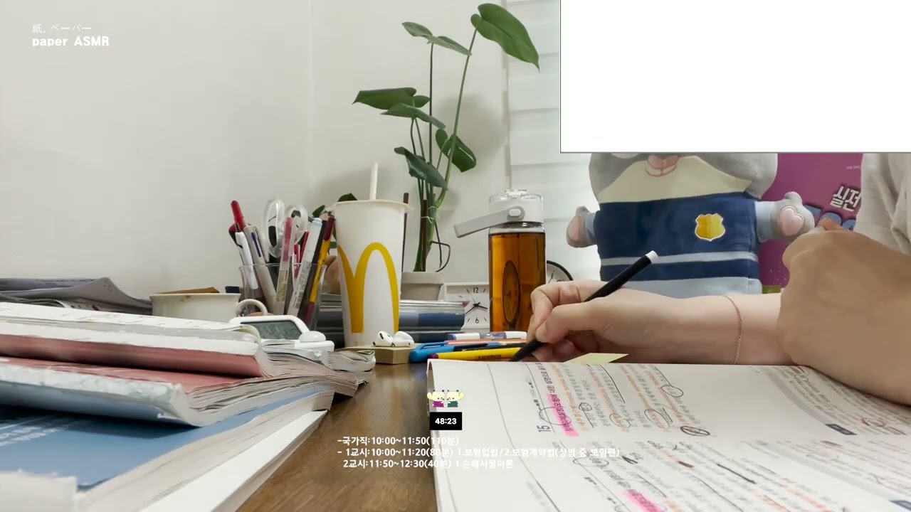 🤫ペーパー[똑똑! 60분만 같이 공부하실 분! 국가직,손해사정사,지방직] [study with me silent] [rainㅣ빗소리] [timer l타이머]