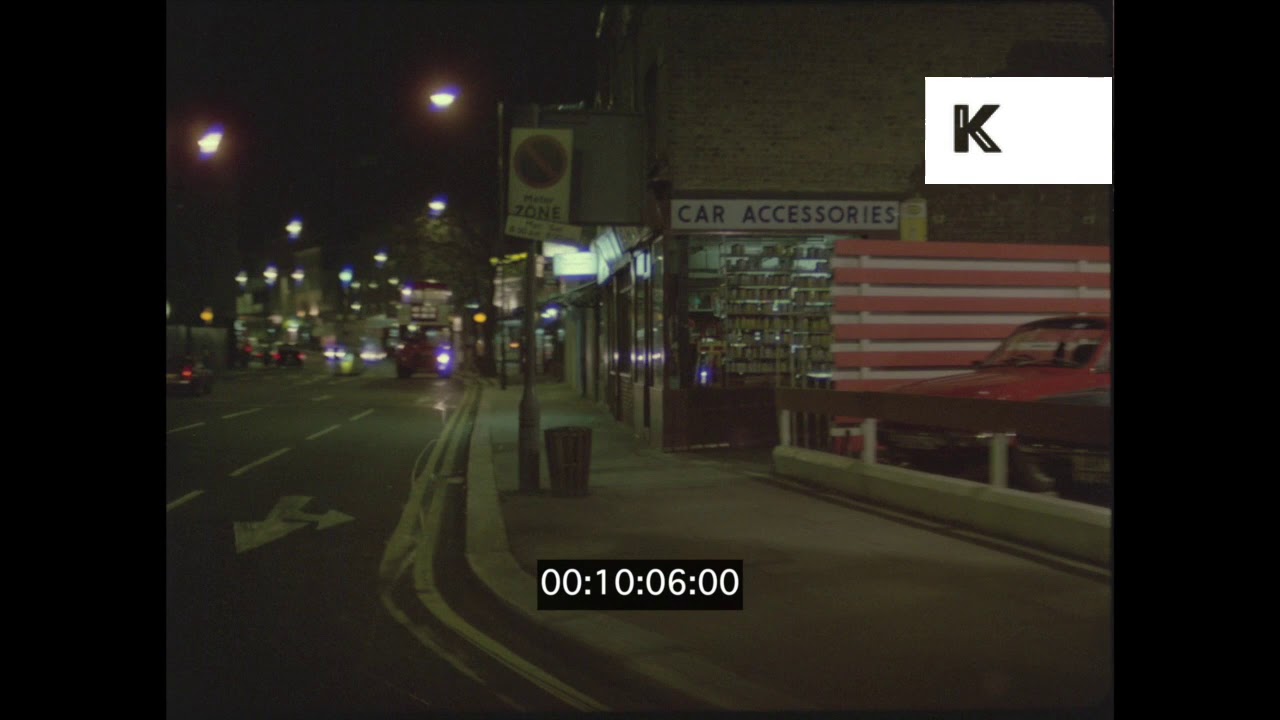 1980s Richmond at Night, Driving POVs, London, HD
