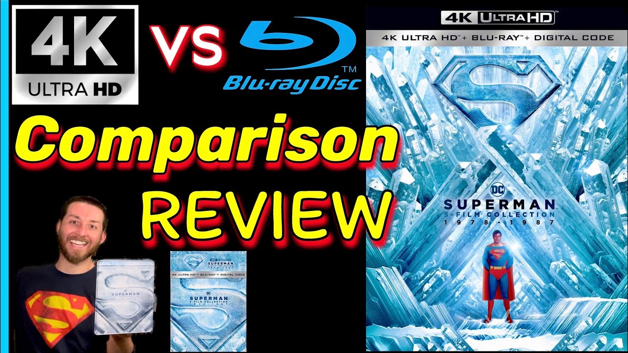 SUPERMAN 5 Film Collection 4K UHD Review 4K vs Blu Ray Image Comparisons Analysis Unboxing SteelBook