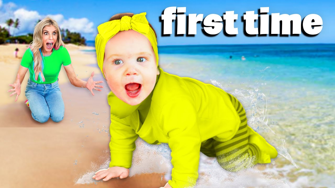 Daughter Swims In Ocean for First Time *emotional*