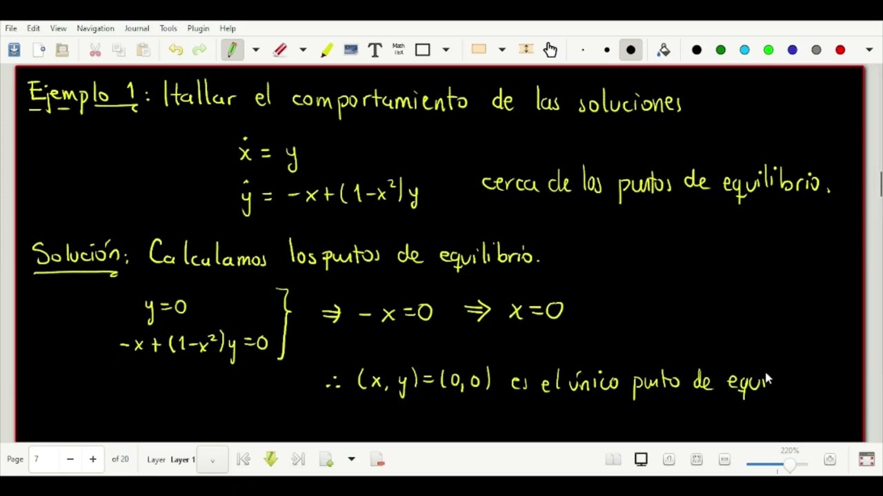Sistemas de ecuaciones no lineales. Linealización de puntos de equilibrio (Ejemplos)